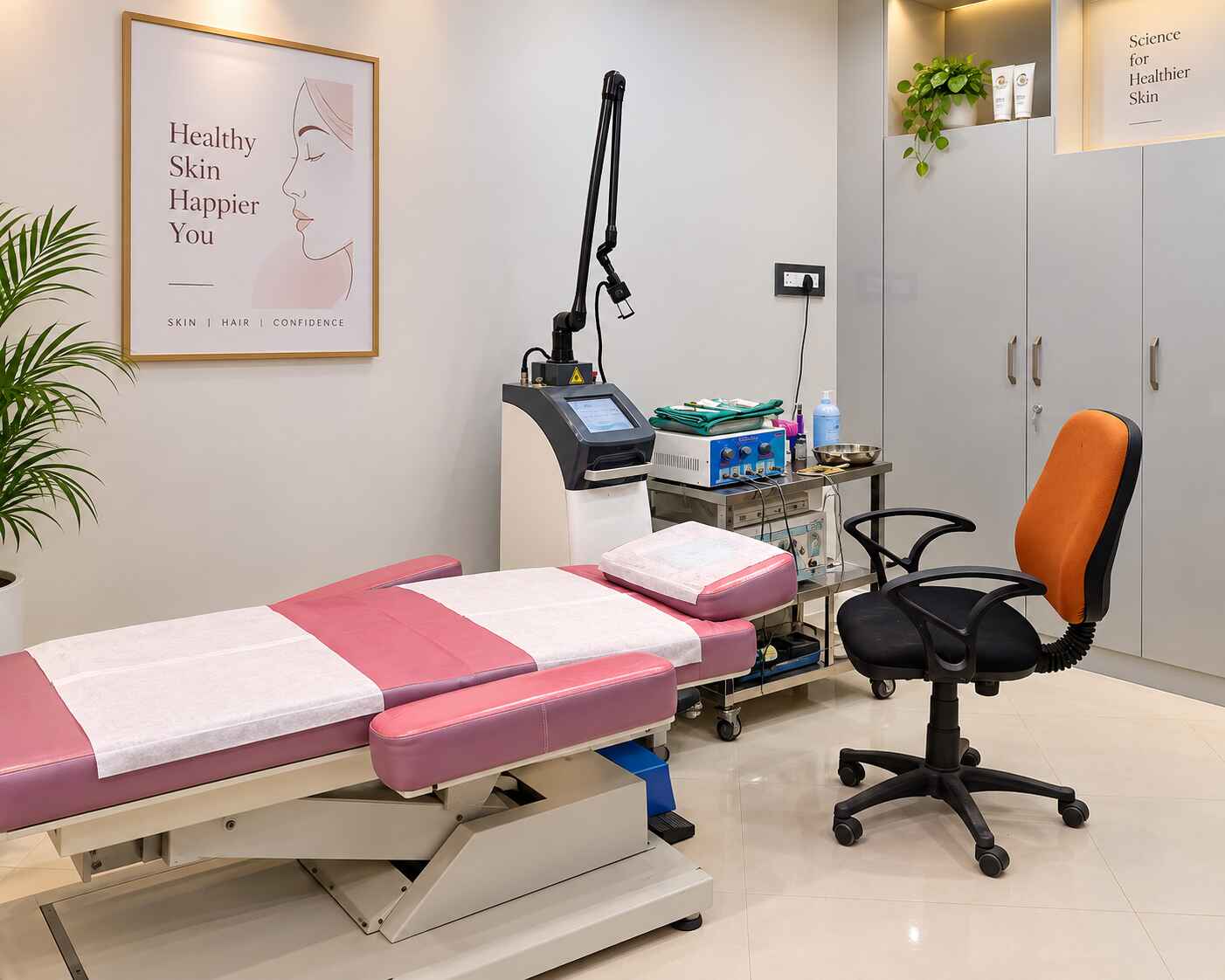 Reception and waiting area at Altmis Hair & Skin Clinic, Palam Vihar, Gurugram