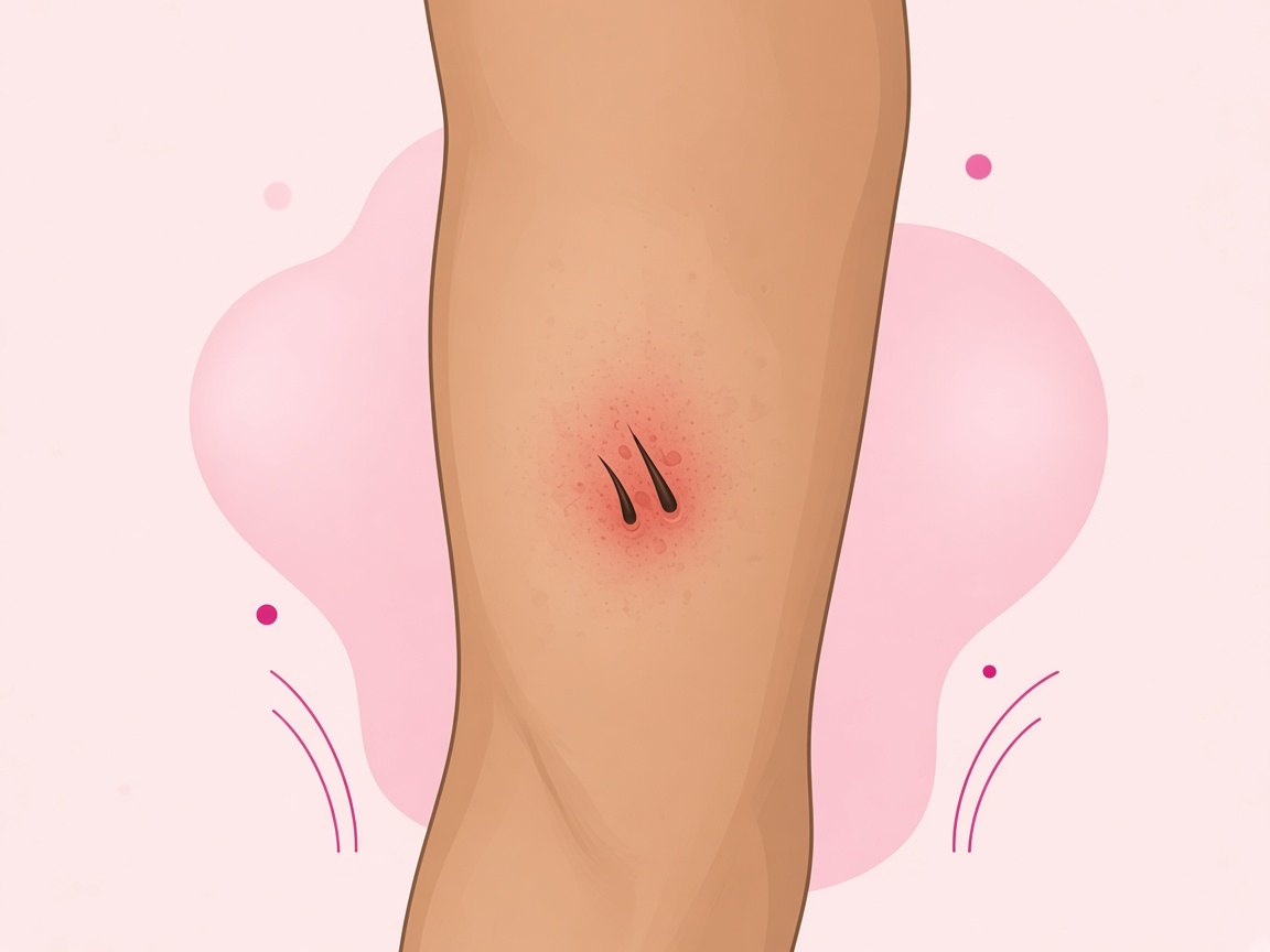 Illustration of a mild bacterial skin infection on the upper arm